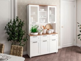 Буфет Катерини (дуб бельмунд/белое дерево) в Дивногорске - divnogorsk.mebel-nsk.ru | фото