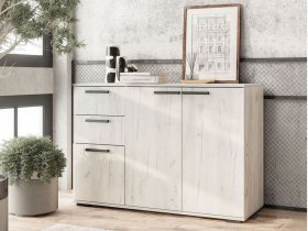 Комод Стандарт-3 NEW (дуб крафт белый) в Дивногорске - divnogorsk.mebel-nsk.ru | фото