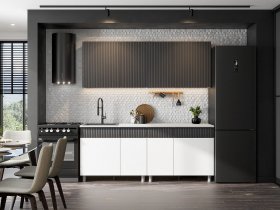 Кухонный гарнитур София (2,0м) (бланж/графит матовый) в Дивногорске - divnogorsk.mebel-nsk.ru | фото