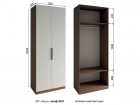 Шкаф 900 Роза (орех франклин карамельный/бежевый скин) в Дивногорске - divnogorsk.mebel-nsk.ru | фото