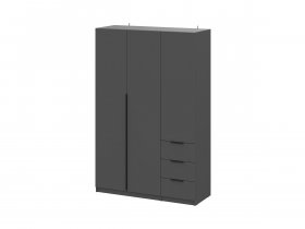 Шкаф трехстворчатый с ящиками ШК-22 (графит) в Дивногорске - divnogorsk.mebel-nsk.ru | фото