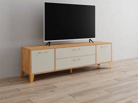 Тумба под ТВ Парус-13 (дуб крафт золотой/кашемир) в Дивногорске - divnogorsk.mebel-nsk.ru | фото